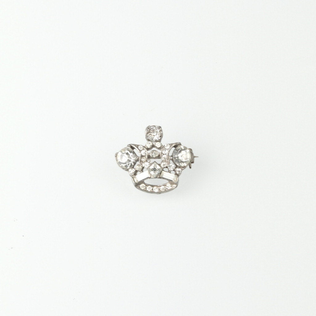Royal Crown Rhinestone Brooch