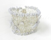 Wire Crochet Cuff, Bohemian Style, Cuff Bracelet, Wire Crochet Jewelry, Crochet Bracelet, Flower Bracelet,  Hippie Jewelry