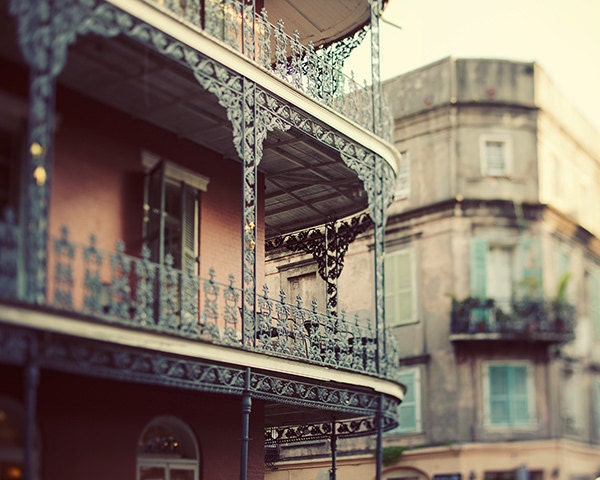 New Orleans Photography, Iron Balcony, Home Decor, Brown, Earth Tones, French Quarter, Southern Urban City - The Dream on Royal Street