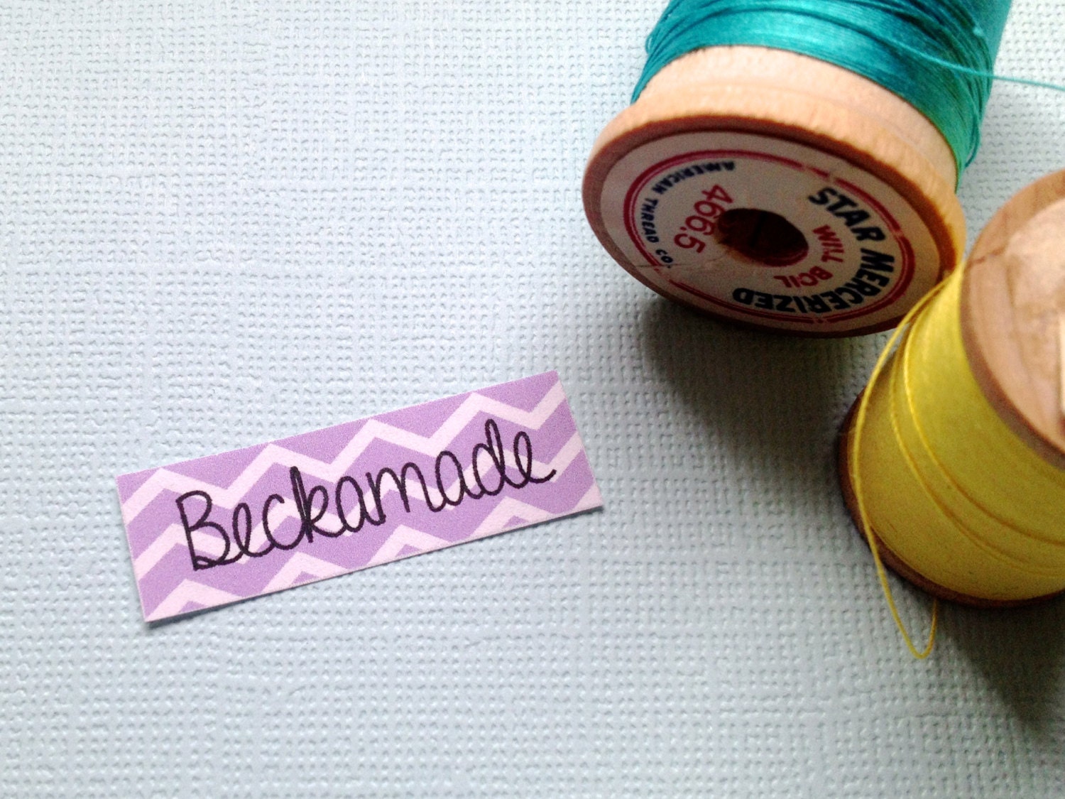 90 Clothing Labels - Purple Chevron Design