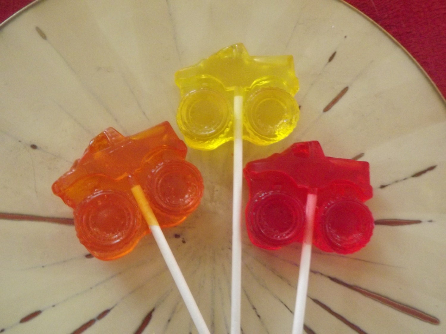10 Monster Truck Derby Suckers Lollipops Birthday Party Favors