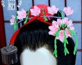 Reserved - A set of Drooping Willow and Nadeshiko Tsumami Kanzashi for Maiko - Kanzashi of June