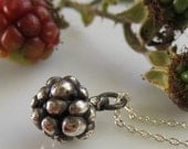 Summer berry, sterling blackberry pendant