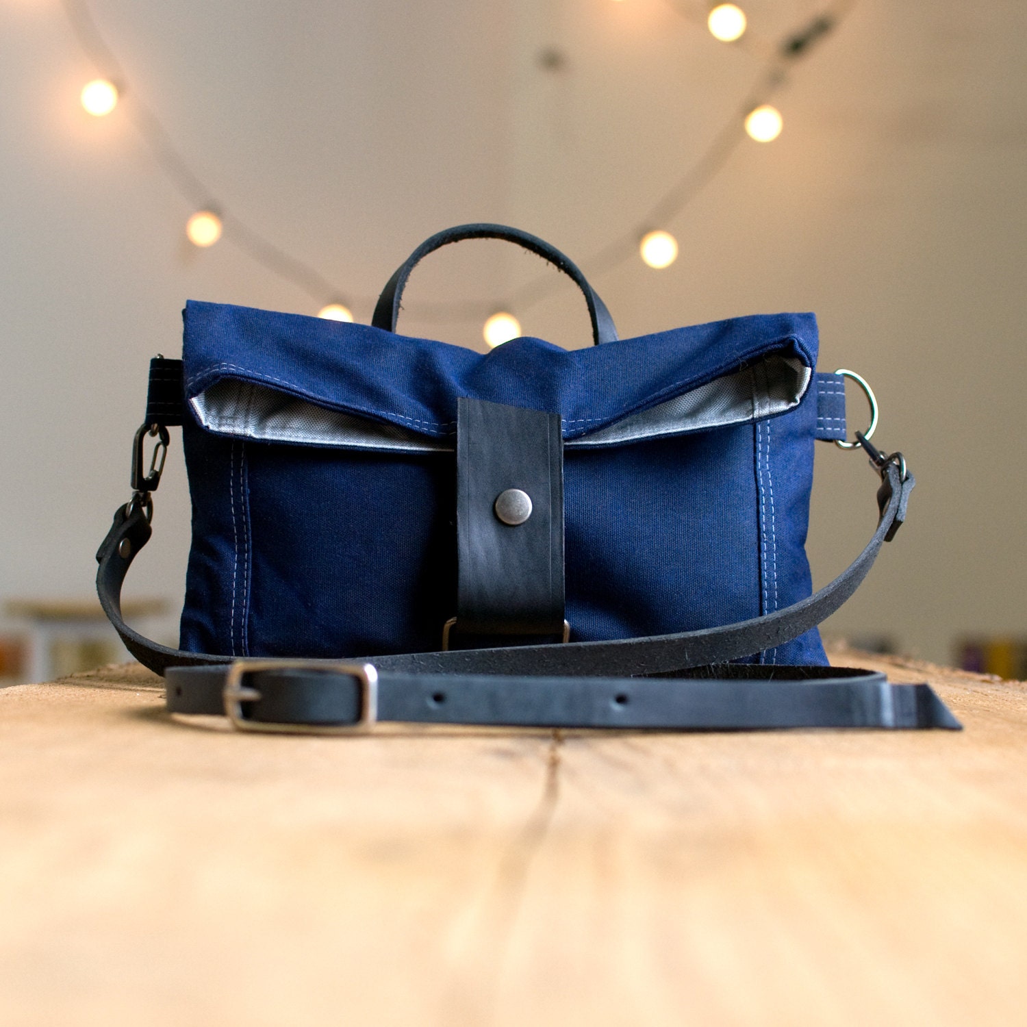 The Paperback - Mini - in navy waxed canvas