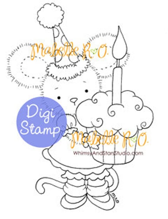 Instant Download Digi Stamp: Lucy's Cupcake