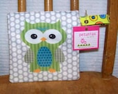 Reusable Little Snack Bag - pouch kids adults owl eco friendly exclusive fabric by PETUNIAS