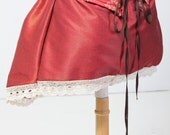 SALE-Heirloom Red Mini Length Stagecoach Skirt - Made in breathable upholstery cotton