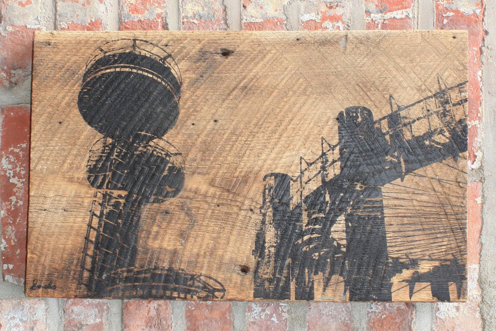 World's Fair Wall Hanging on Reclaimed Barn Wood - 12"x18"