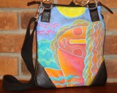 Hand Painted Handbag Purse Shoulder Sling Cross Body Hipster Handbag