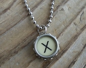 Vintage Typewriter Key Necklace Letter X