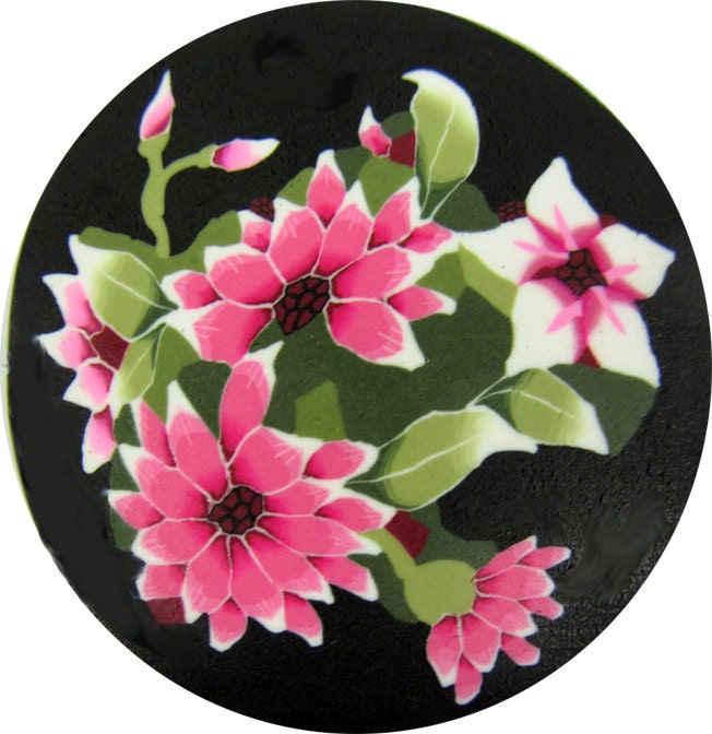 Polymer clay milefiore cane. Large and rich in details and consists of several flowers  -  Salsa dance