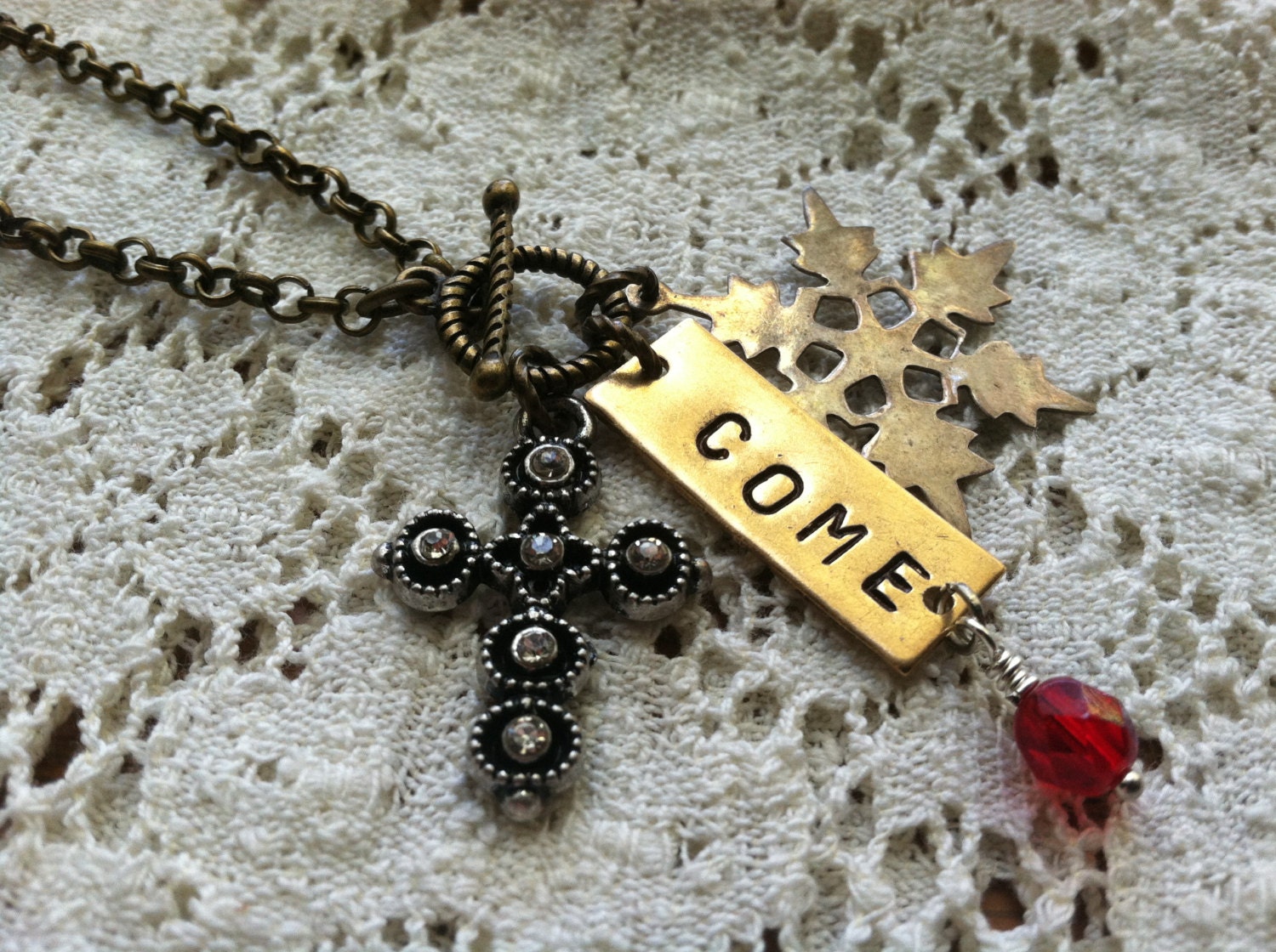 COME Cross Necklace - Isaiah 1:18
