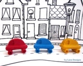 Kids' CAR CRAYONS - Party Pack of 20 Favors - Eco-Friendly Toys in Red, Yellow, Pink, Green, Purple, Orange, Blue, Etc.