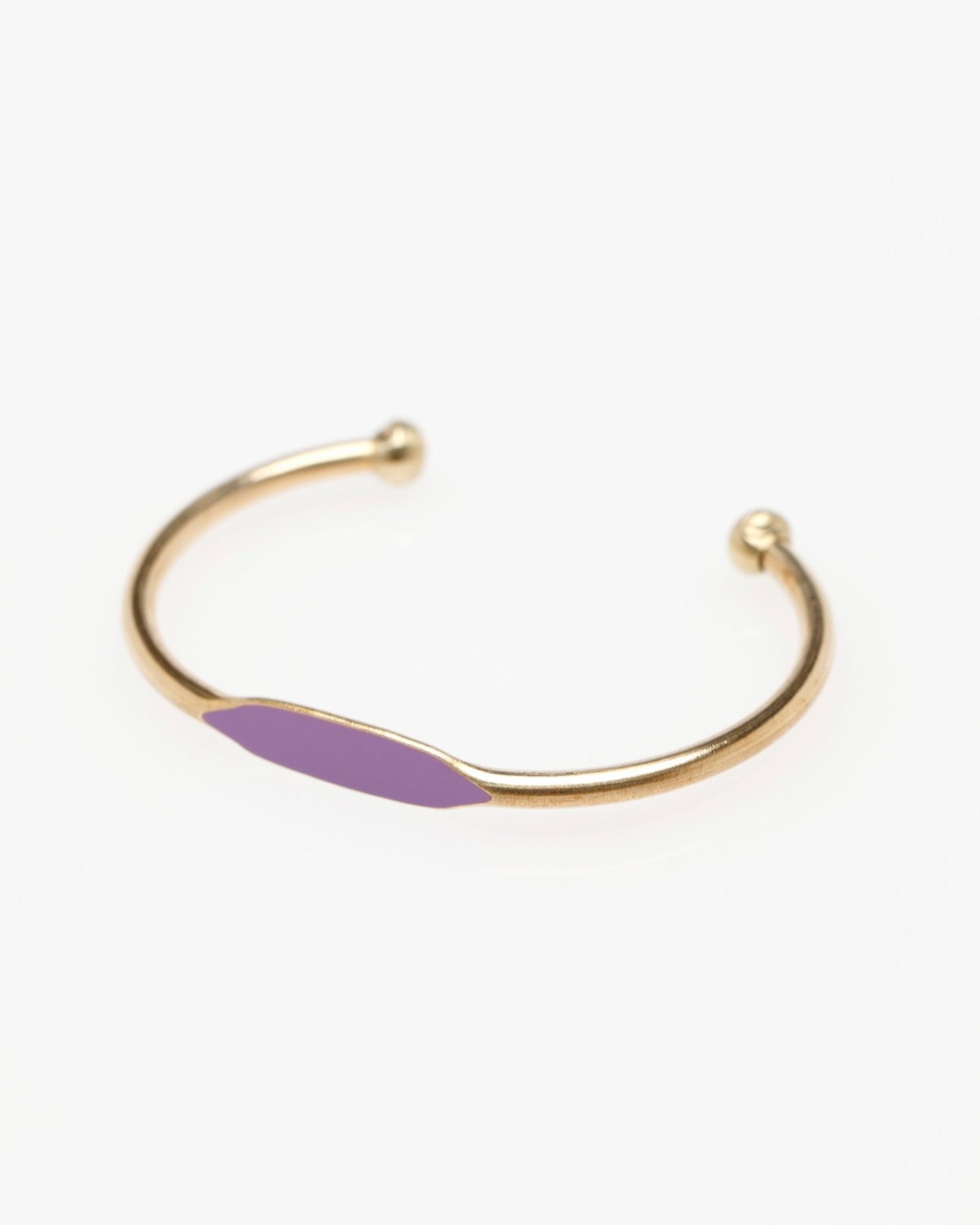 Lilac Hand Painted Brass ID Bracelet