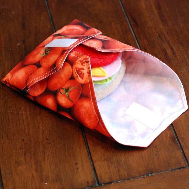 SALE - Tomatoes - Reusable Sandwich Wrap from green by mamamade