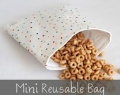 Tiny Primary Dots - Mini Reusable Bag from green by mamamade