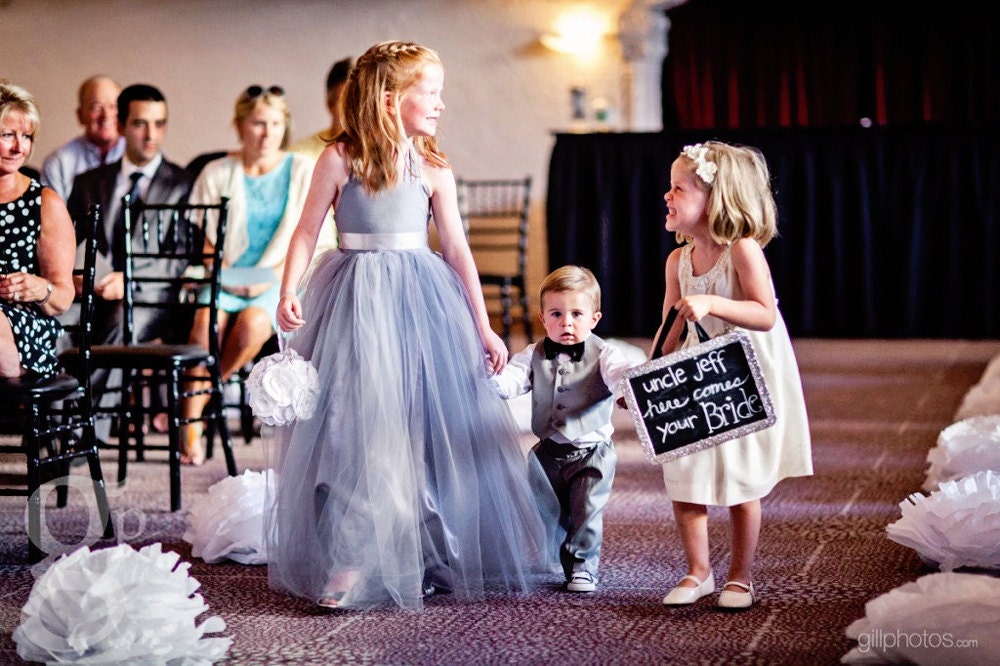 Flower Girl Dress Gray