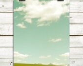 landscape photography, minimalist landscape, clouds, spring, large wall art, modern home decor - "Spring Meadow" - 8x10 print