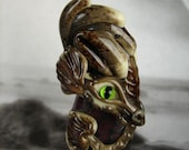 Handmade Lampwork Glass Bead -Malamhìn- Dragon Guardian Focal by Mary Lockwood