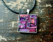 Purple and Fuschia Mosaic Pendant