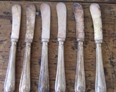 Set of 6 English Appetizer Cheese Knives Spreaders