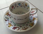 Vintage Zodiac fine china fortune teller tea cup and saucer International collectors guild teacup