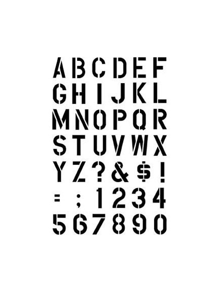 CLEARANCE Clear Unmounted Alphabet Stencil rubber stamp ABC Set