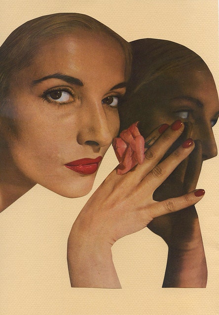 Doppelganger.  Limited edition print of an original collage by Vivienne Strauss.