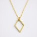 Dianthe - open brass diamond charm gold necklace - delicate modern jewelry
