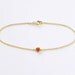 Crystal bracelet - coral orange tiny rhinestone 14k gold filled chain bracelet - dainty jewelry