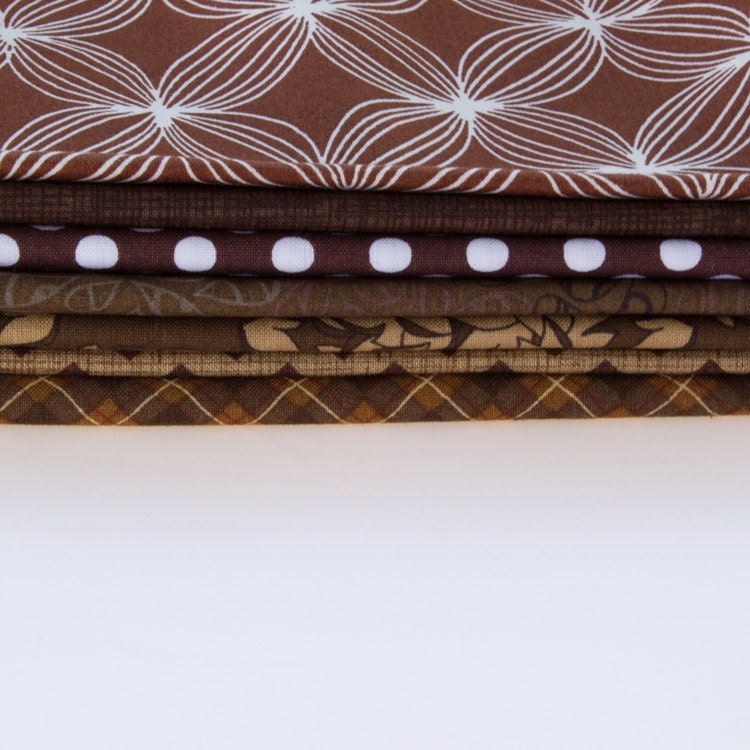 7 Brown - Fat QUARTER Bundle - Quilting Fabric