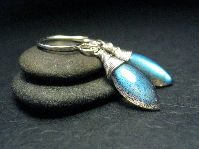 Labradorite Sterling Silver Gemstone Dangle Earrings