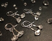 Four Pairs of Herkimer Diamond Sterling Silver Gemstone Dangle Earrings Bridesmaids Wedding Gifts