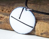Etsy, Etsy Jewelry, Enamel Necklace, Enamel Jewelry, Enamel on Copper, White and Black Necklace, Jewelry on Etsy