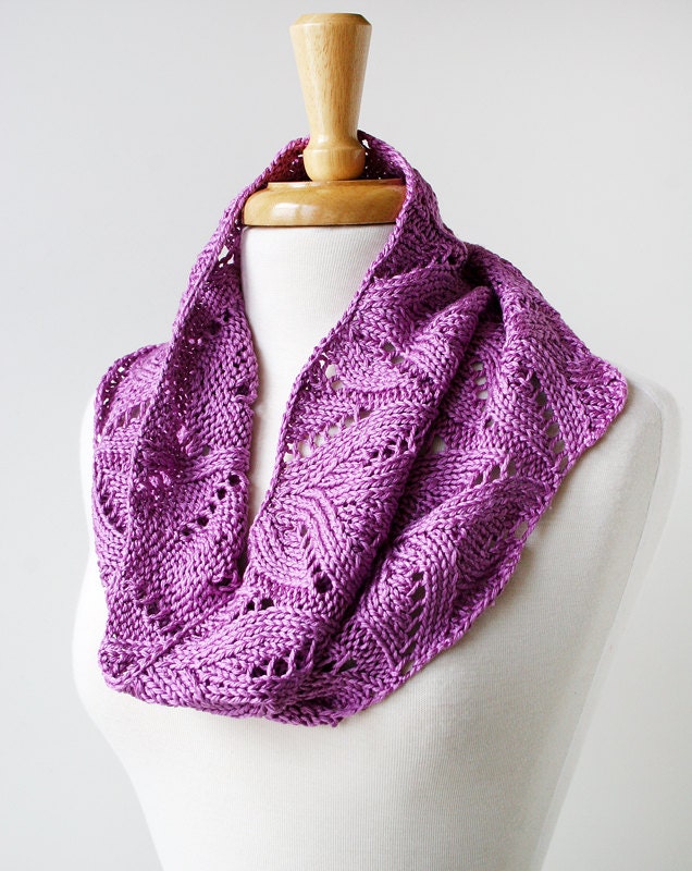 Spring Women's Fashion - Hand-Knit 100% Silk Cowl Scarf - Mother's Day Gift Idea