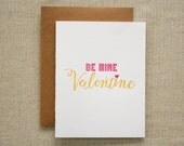 Be Mine Valentine Letterpress Card