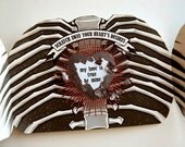 Ribcage Heart Custom Message Scratch Off Card