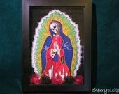 Nicho - Our Lady of Guadalupe - Dia De Los Muertos - Day of the Dead - Retablo