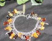 Amber Honey Bee Charm Bracelet