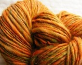 Handspun Yarn PUMPKIN PATCH Merino Wool Handdyed 170yds 4.4oz 8wpi aspenmoonarts knitting
