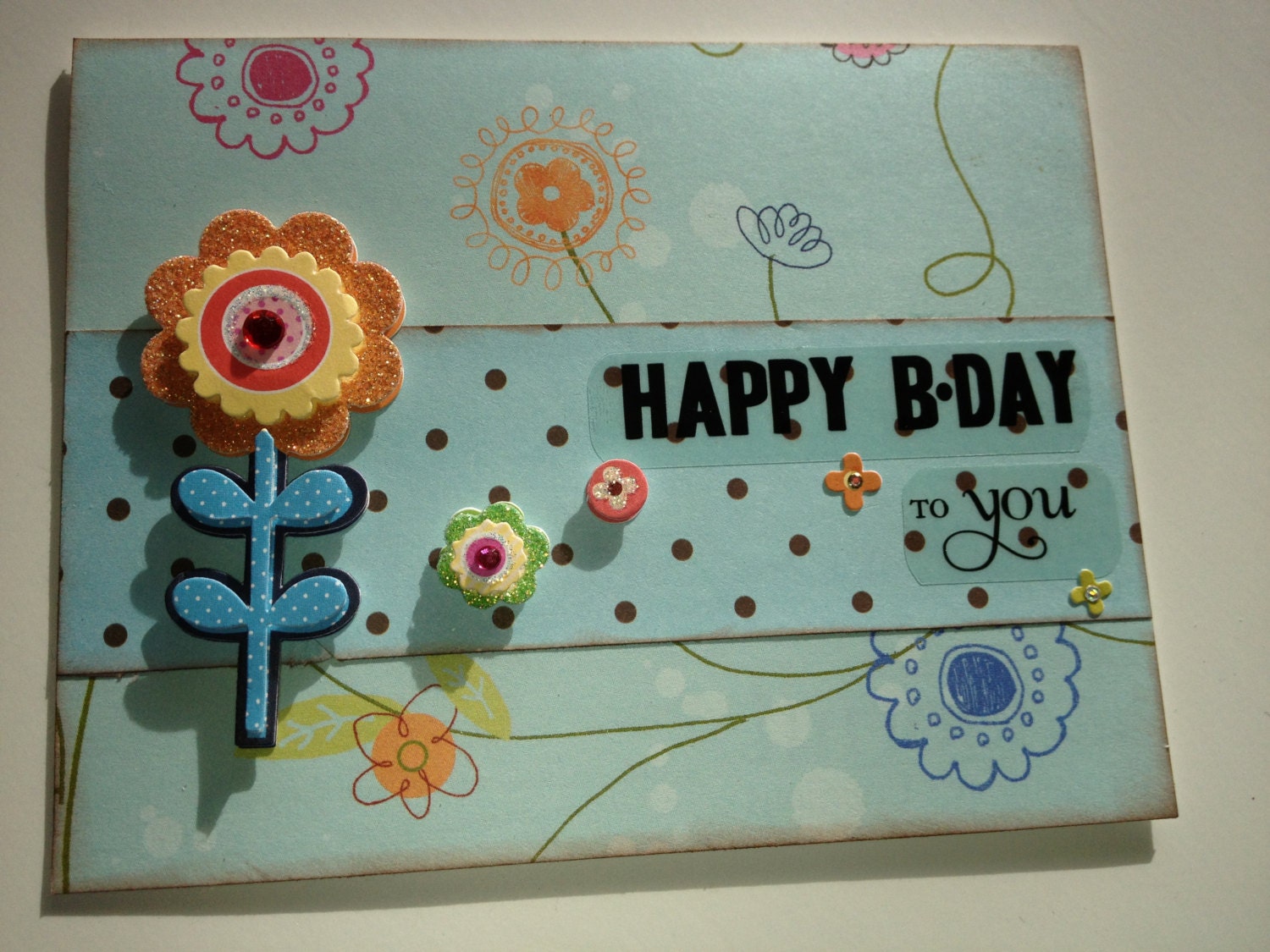 Funky Blue  Birthday Card for all Ages