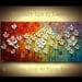 ORIGINAL Large Colorful Abstract White Flowers Landscape Oil Painting Multicolored Heavy Texured Modern Art by Susanna Ready to Hang 48x24