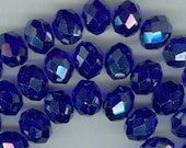 10x8mm Faceted Royal Blue Glass Abacus Rondelle Beads