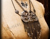 LAST ONE. Art Nouveau Waterfall Necklace by Louise Black