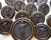 Vintage Metal Buttons - Horse Jockey Set