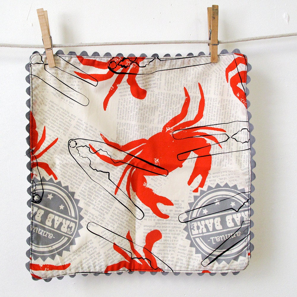 Crabs Anyone Rick Rack Cloth Napkins