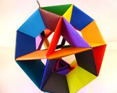 multicolor origami polyhedron ball- rainbow geometric origami