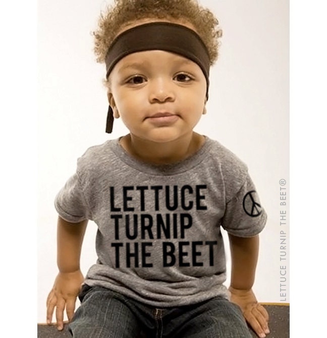 lettuce turnip the beet - eco-heather grey track shirt - baby and toddler sizes
