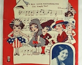 Vintage Sheet Music It's Not Your Nationality It's Simply You 1926 Novelty song