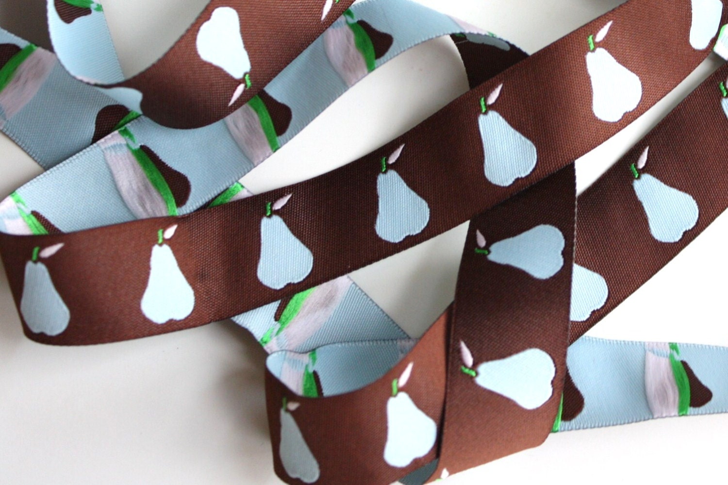 Jacquard RIBBON - 7/8 - Pears - Brown